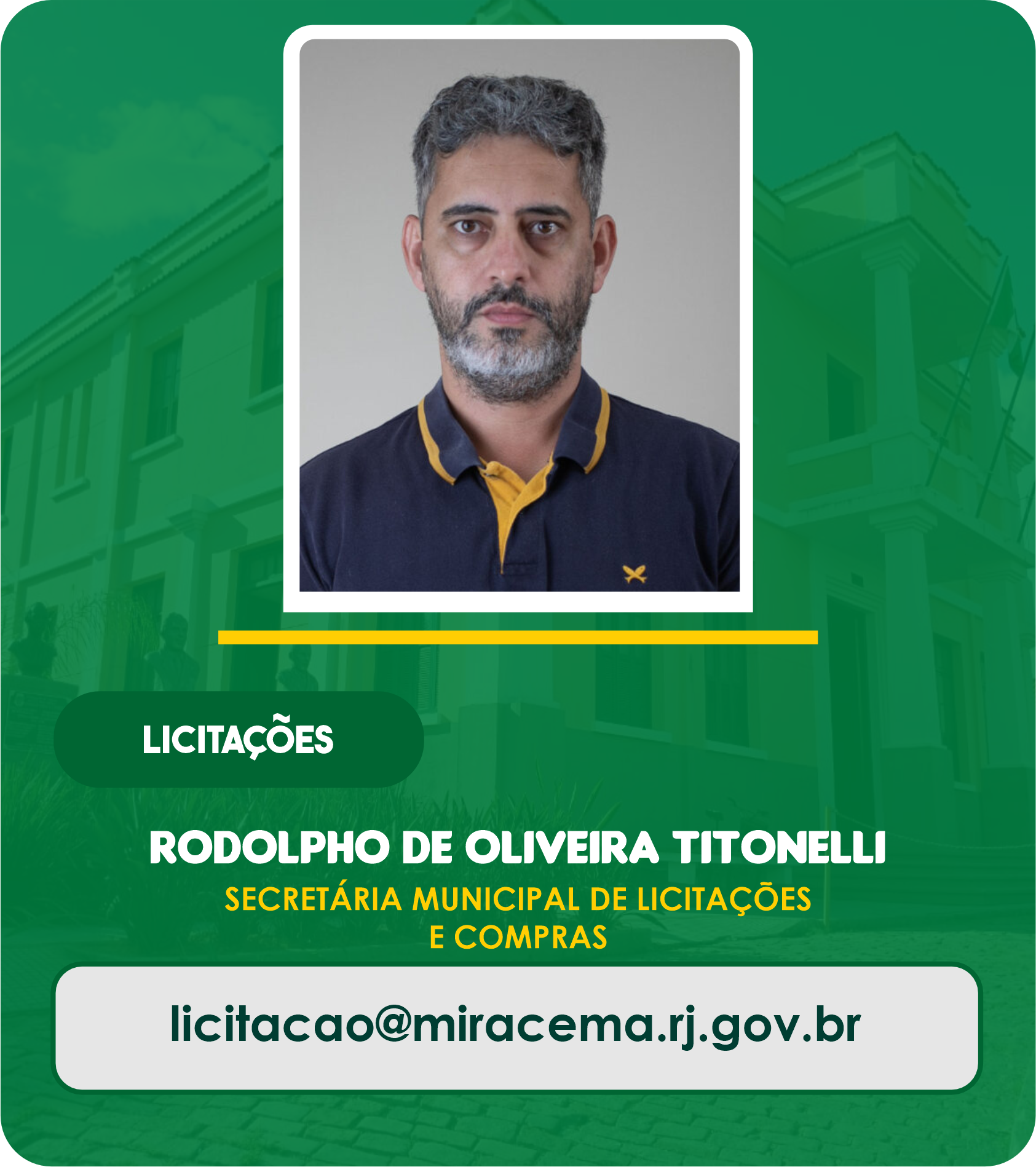Rodolpho de Oliveira Titonelli - Secretário Municipal de Licitações e Compras