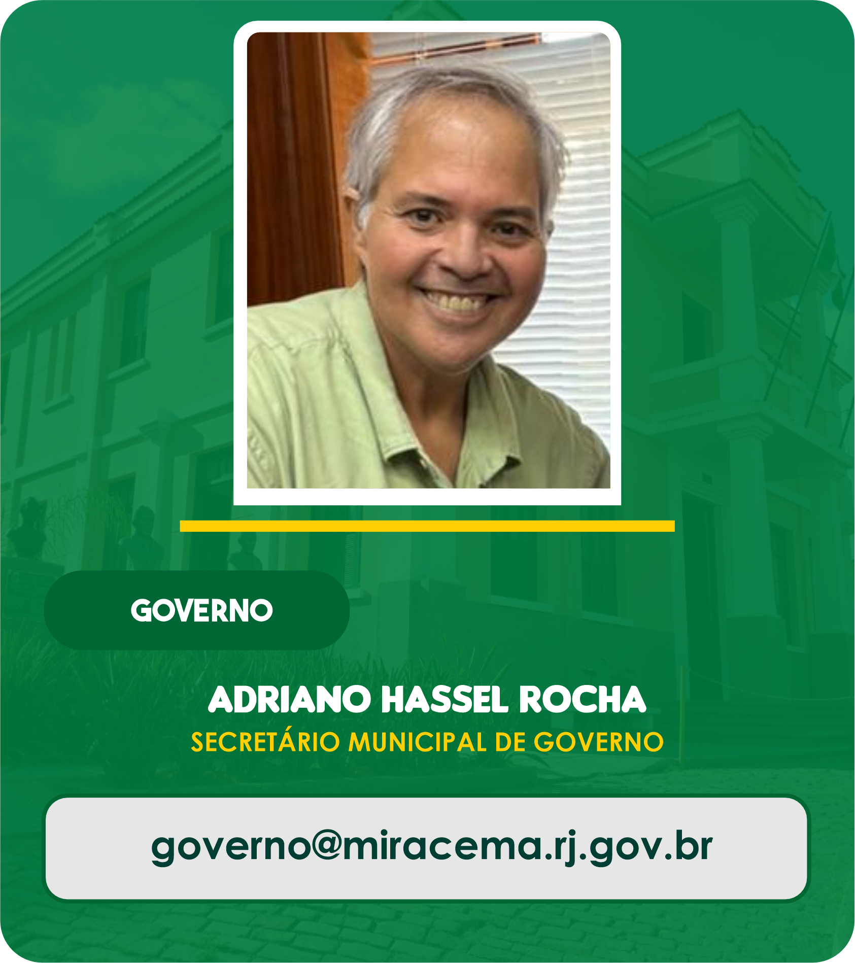 Adriano Hassel Rocha - Secretário Municipal de Governo